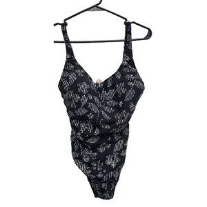 Profile by Gottex‎ Womens Pepita One-Piece Swimsuit Size 12 Shirred High Leg